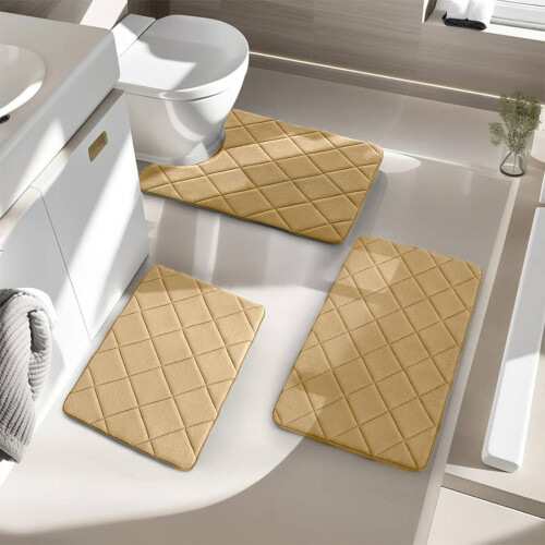 Σετ χαλάκια μπάνιου PRETXORVE Memory Foam 3 τεμάχια
