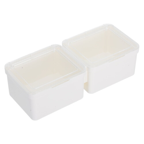 PP Laundry Pod Storage Box with Lid, Dual Compartment