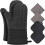 Ensemble de 6 gants de cuisine noirs résistants à la chaleur jusqu'à 260 C 1