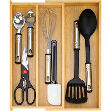 Plateau de rangement extensible en bambou pour tiroir de cuisine