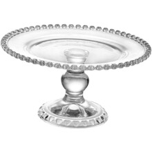 Plateau rond en cristal pour fruits, desserts et thé de l'après-midi