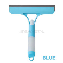 SEAMETAL 3-in-1 Car Window Squeegee Scraper - Multifunctional Glass Cleaning Brush with Built-in Spray Bottle (Blue, 1pc)
