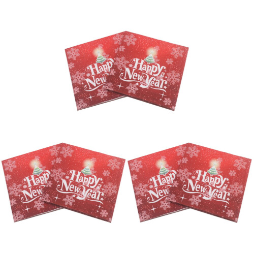 Christmas Snowflake Tissue Napkins Red 120 Pcs