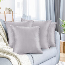 Lot de 2 housses de coussin décoratives en velours gris lavande 22 x 22 pouces