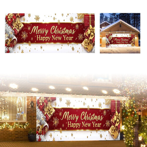Julebanner til garage, festlig dekoration, 1 stk.