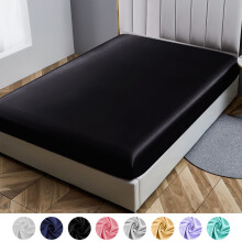 Drap-housse King à poches profondes en polyester effet satiné