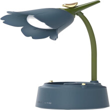 Lampe de bureau enfant LED bleue avec motif floral et oiseau, rechargeable par USB, tactile