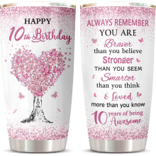 10th Birthday Tumbler for Girls 20 oz