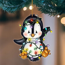 Acrylic Christmas Hanging Ornament Wooden Pendant 1 Piece