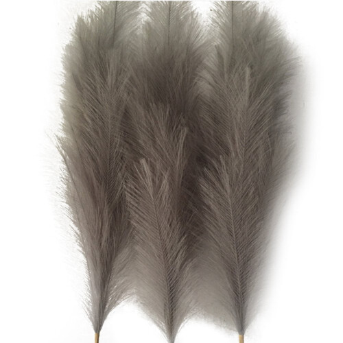 18 peças de capim-dos-pampas artificial cinza de 83 cm