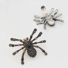 OUNONA Spider-Shaped Shoe Clips – 2 pcs, Black Alloy &