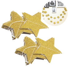 Gouden papieren sterrenslinger 2 meter