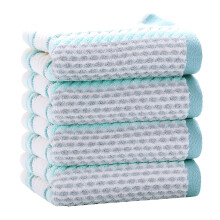 Serviettes à mains rayées 100 % coton, lot de 4, vertes