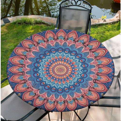 Boho rund dug 60 tommer polyester