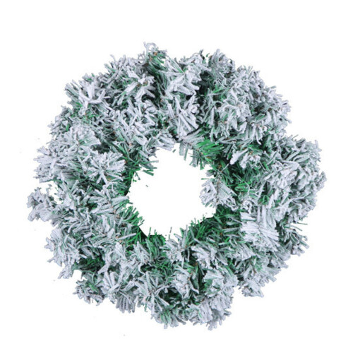 Weihnachtskranz aus schneebedecktem Rattan, 12 Zoll