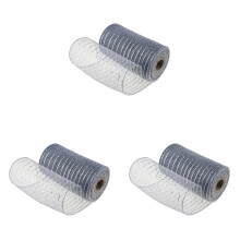 Gaaslint voor kransen, zilverkleurig, 15 cm x 9,75 m, 3 stuks