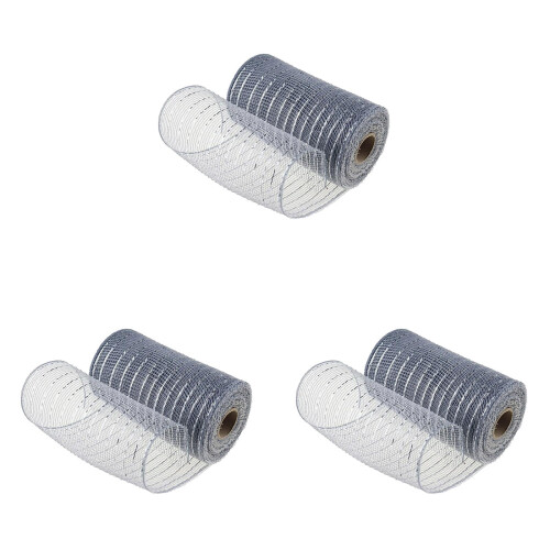 Netbånd til kranse sølv 14,5 cm x 9,6 m 3 stk.