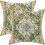 Capas de almofada boho 50x50cm, estampa persa Monaco verde. 1