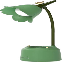 Lampe de bureau LED verte pour enfants, ornée de fleurs et d'oiseaux, rechargeable par USB, tactile