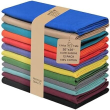 12-pack tygservetter i bomull, 20 x 20 tum
