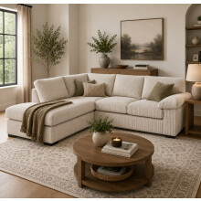 Amalfi Jumbo Cord Left Hand Corner Sofa Mink