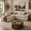 Furniture 786 Amalfi Jumbo Cord Left Hand Corner Sofa Mink 1