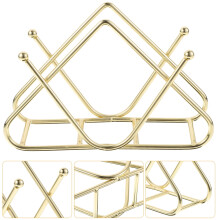 Porte-serviettes en métal doré – Design triangulaire, 17 x 5,5 x