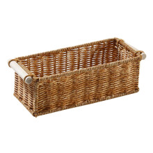 Handgefertigter Aufbewahrungskorb aus Rattan mit Holzgriff (1 Stück)