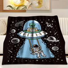 Flanellfilt med rymdskepp 150x200 cm