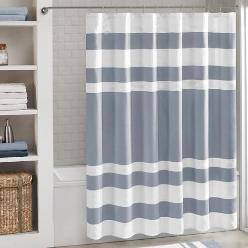 Κουρτίνα ντους Spa Waffle, σε ροζ και λευκό χρώμα, 72x72 ίντσες