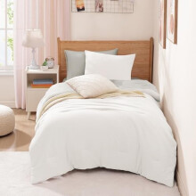 Twin Comforter Set White All-Season 5-Piece