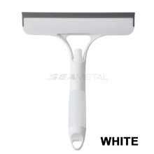 SEAMETAL 3-in-1 Car Window Squeegee Scraper - Multifunctional Glass Cleaning Brush with Built-in Spray Bottle (White, 1pc)