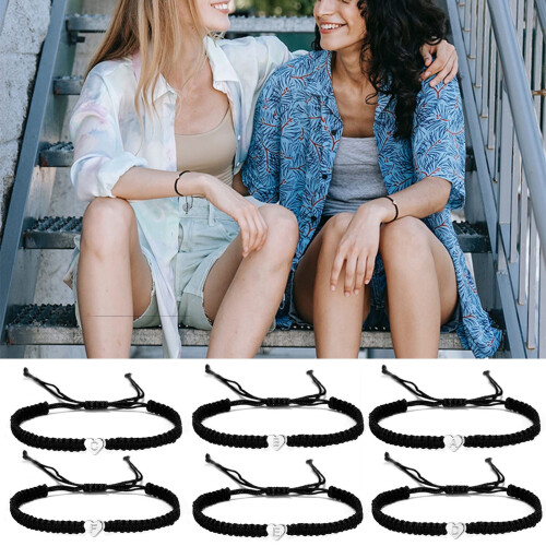 Hjärtflätat reppararmband med initialberlock 2