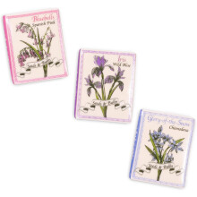 Ensemble de 3 aimants en céramique en forme de livre, à motifs de fleurs sauvages