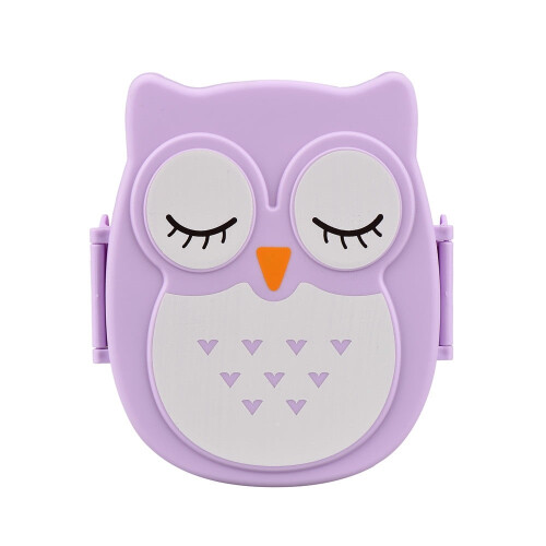 Flybaeast purple owl lunch box portable food container 1