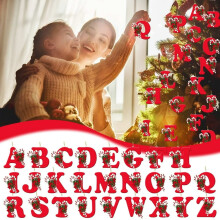 26-delige acryl kerstboomversieringen met alfabetletters