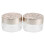 2Stk Silbrige Make-Up Pudercontainer Mit Schwämmchen Set 1