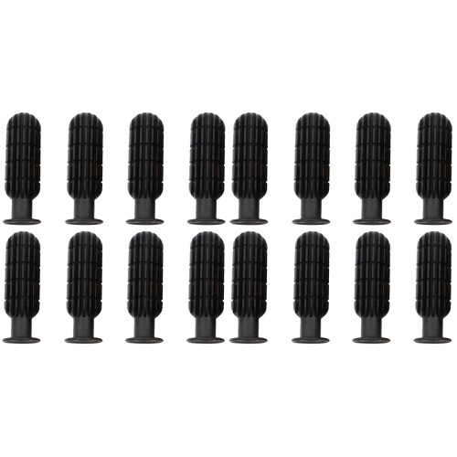 16Pcs Table Football Grip Replacement Black Hard Rubber Handle