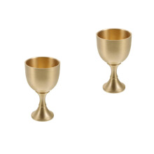2Stk Goldener Messing Kelch Vintage Cocktail Becher Altar Wein