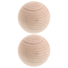 2Pièces Boules Rondes En Bois Naturel Lisse 80Mm Pour Bricolage
