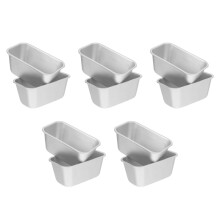 10Pcs Silver Aluminum Cake Molds Baking Tray for Bread Toast Pastry