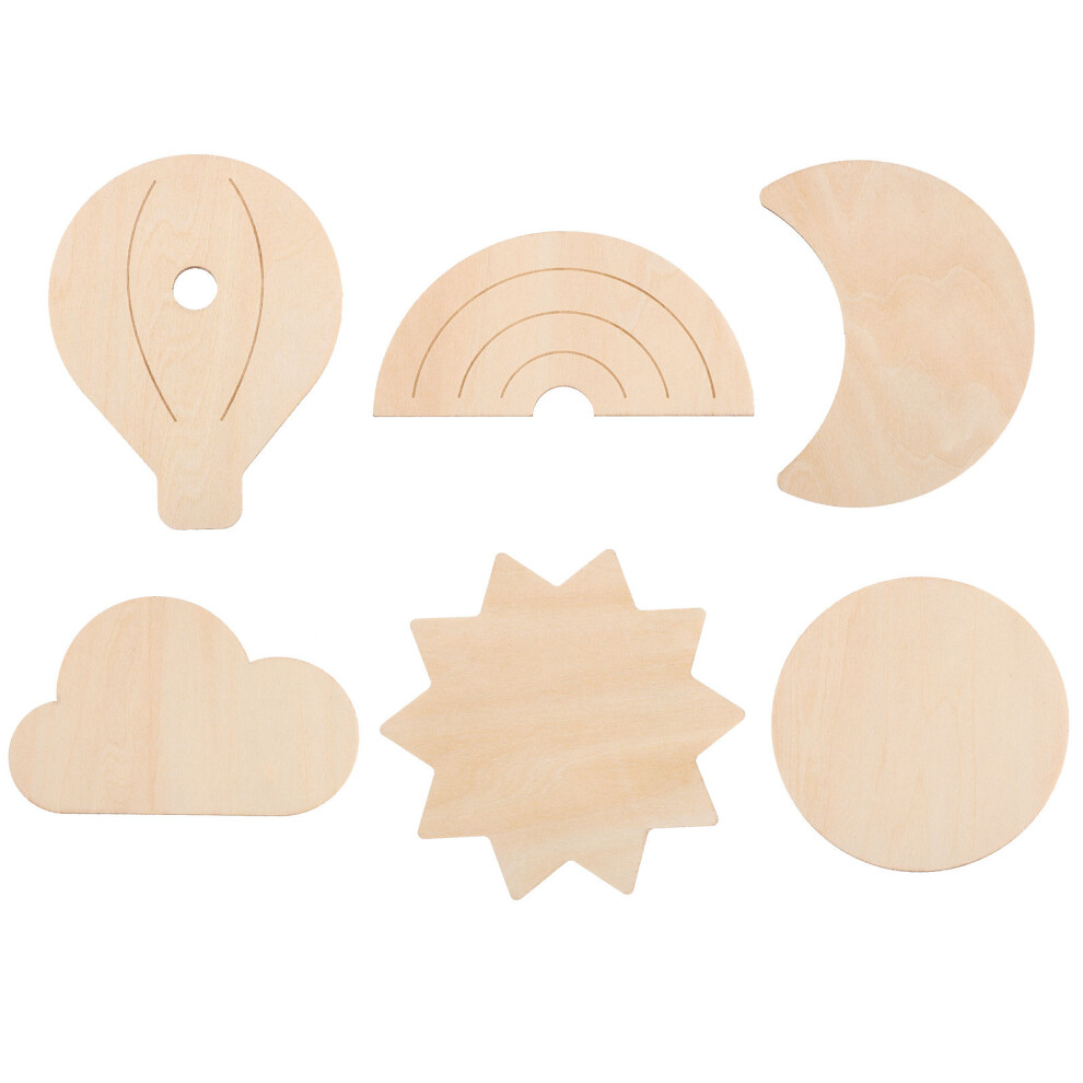 6Pcs Wooden Hot Air Balloon Centerpieces Nursery Room Wall Decor Aboofan
