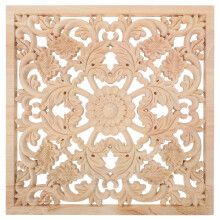 Brown Wood Embellishment Rectangle Onlay Furniture Decoration
