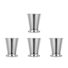 4Pcs Stainless Steel Cocktail Cups Elegant Silver for Home Use