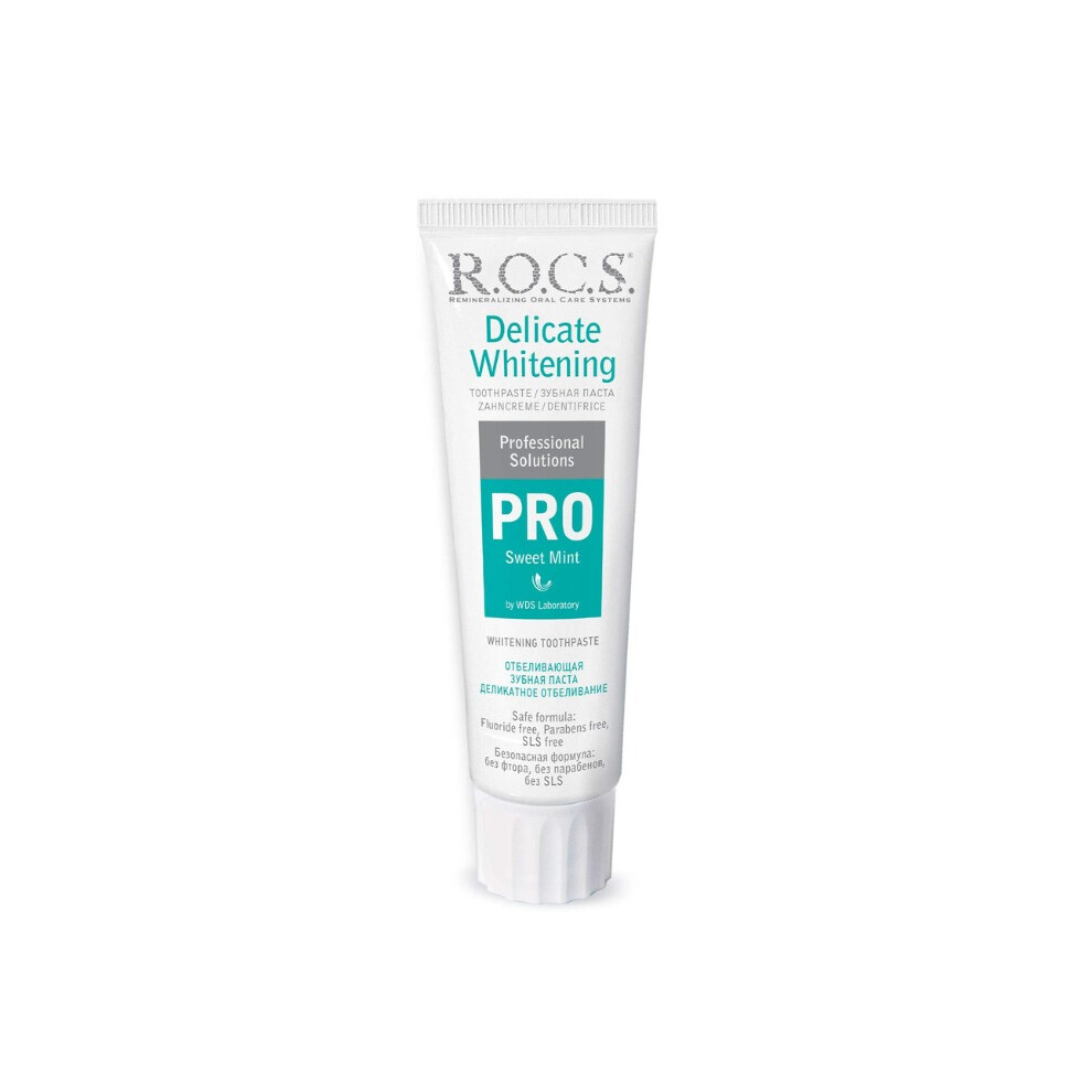 ROCS Pro Sweet Mint Toothpaste | Sweet Mint Toothpaste, Whitening Toothpaste 100Ml, Enamel Strengthening Toothpaste, Fluoride-Free Toothpaste - 100ml
