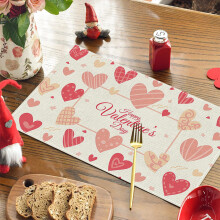Valentinstag-Tischsets, 45,7 x 30,5 cm, 20 Herzmotive, Polyester