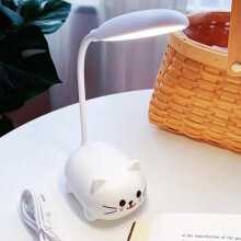 Mini lampe de bureau LED chat, pliable et portable, rechargeable par USB, veilleuse et lampe de lecture