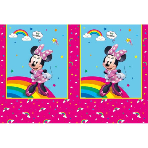 Minnie Mouse Rainbow Plastic Tablecover (180x120 cm)