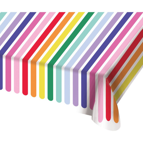 Stripetastic Paper Tablecover 180  130 cm