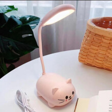 Lampe de bureau LED mini chat rose, pliable et portable, rechargeable par USB,pour la chambre